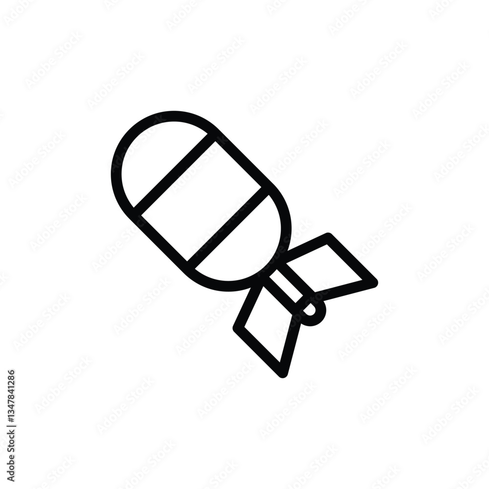 Illustrative Bomb Icon with Fins Design for Graphic and Web Use Illustrative Bomb Icon with Fins Design for Graphic and Web Use