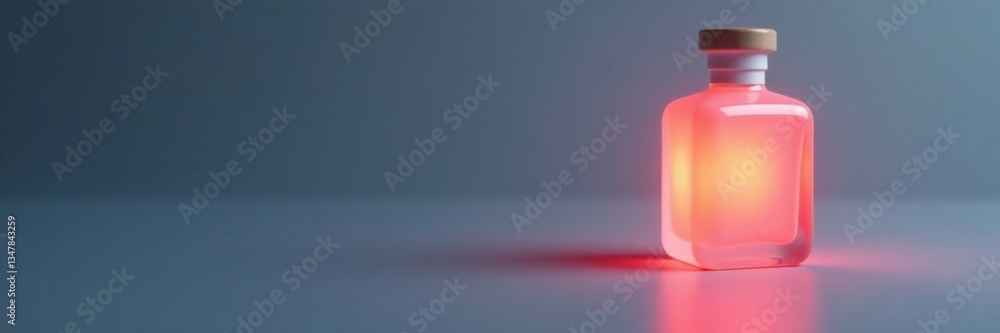Soft glow of product on gray background with subtle shadows and highlights, glowing object, sleek surfaces, evening atmosphere Soft glow of product on gray background with subtle shadows and highlights, glowing object, sleek surfaces, evening atmosphere