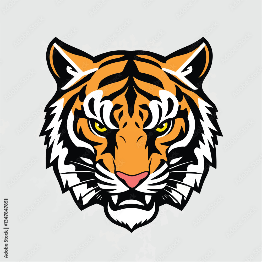 Fototapeta Tiger logo. Bold Tiger Head Graphic for Design. Tiger head vector illustration. 