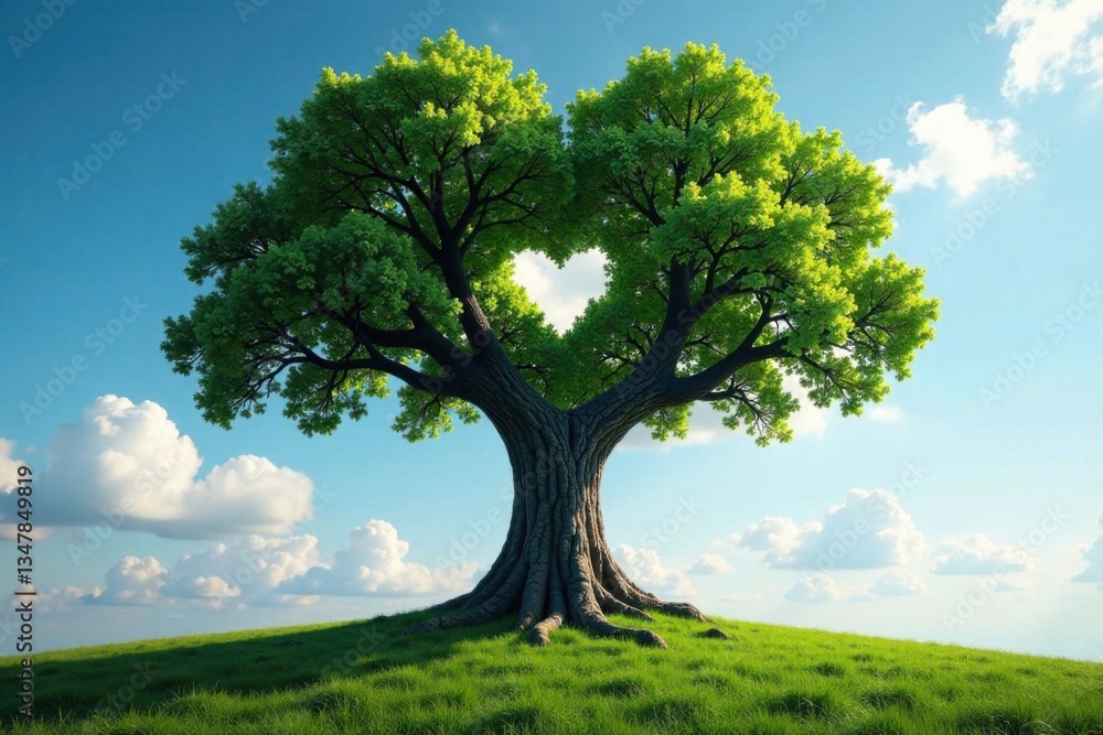 Towering Tree with Heart-Shaped Hole in Canopy, canopy, tree Towering Tree with Heart-Shaped Hole in Canopy, canopy, tree