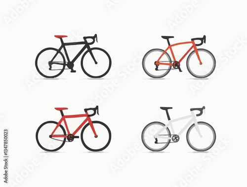Fahrrad-Icons: Set von vier verschiedenen Fahrradtypen

