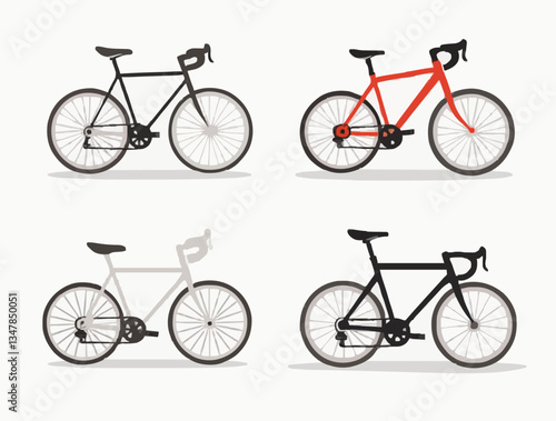 Fahrrad-Icons: Set von vier verschiedenen Fahrradtypen

