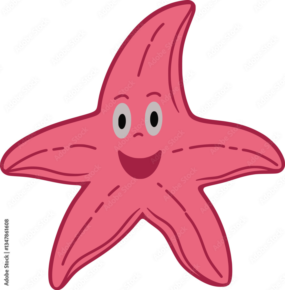 Fototapeta premium Pink Starfish Illustration