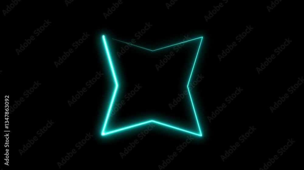 Quadrilateral shape animation video on black background. Quadrilateral lighting animation. Quadrilateral shape animation video on black background. Quadrilateral lighting animation.