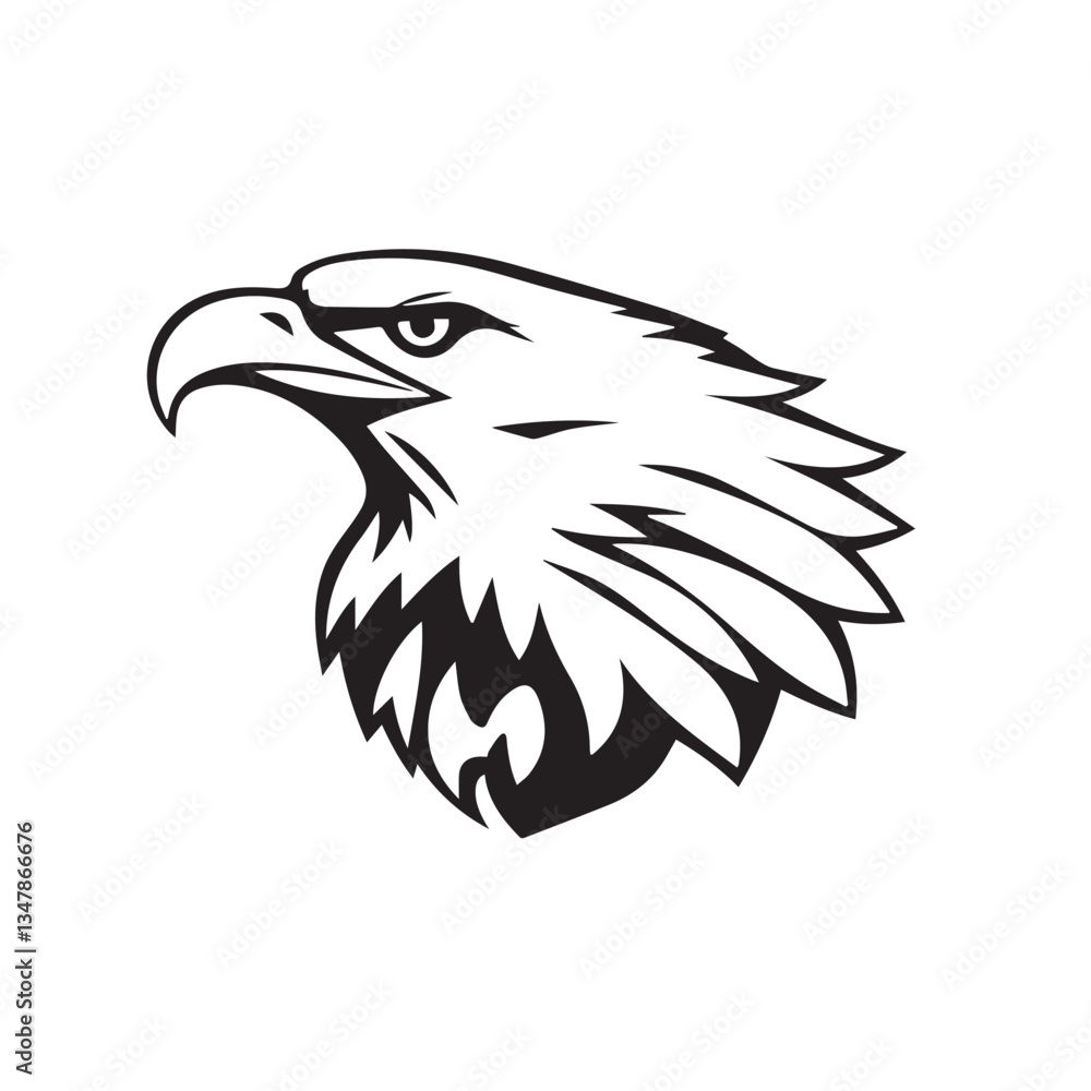 Fototapeta premium Eagle head silhouette. Eagle logo design. Vector illustration.
