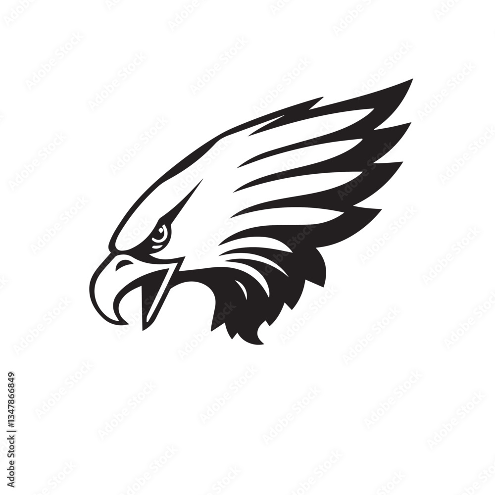 Obraz premium Eagle head silhouette. Eagle logo design. Vector illustration.