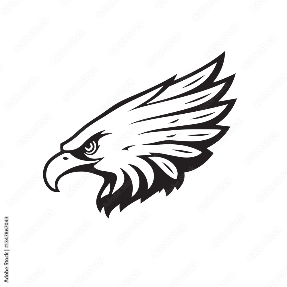 Fototapeta premium Eagle head silhouette. Eagle logo design. Vector illustration.