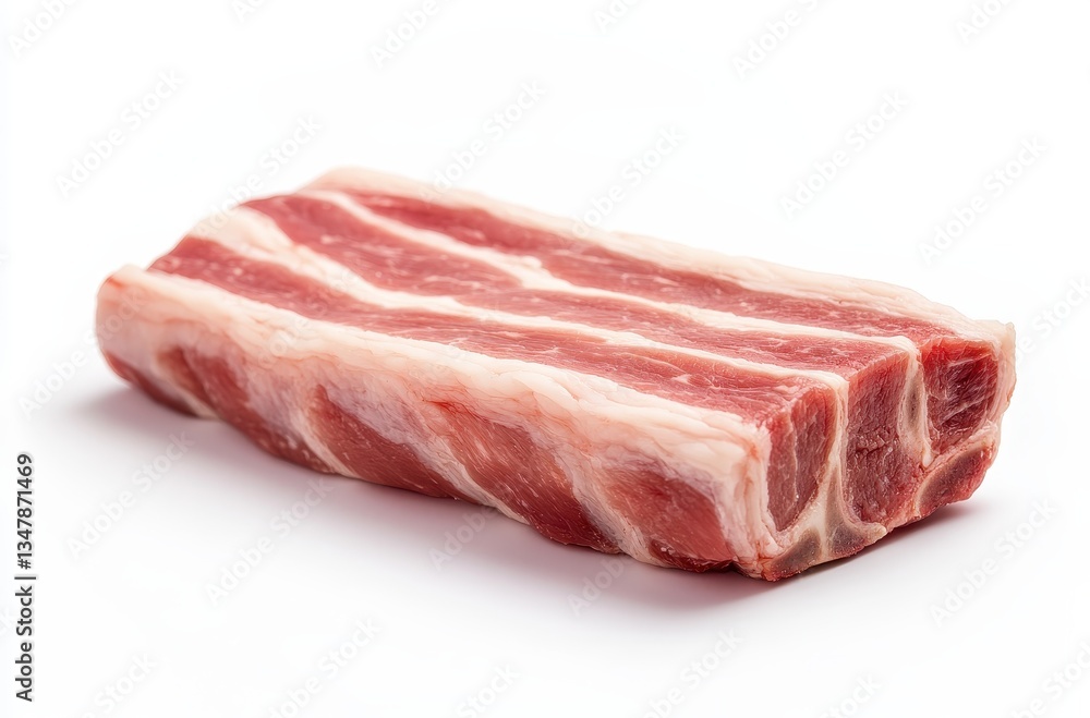 Fresh Raw Pork Belly on White Background Ready for Cooking or Preparation in a Kitchen for Various Delicious Recipes and Culinary Creations Fresh Raw Pork Belly on White Background Ready for Cooking or Preparation in a Kitchen for Various Delicious Recipes and Culinary Creations