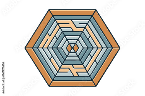 Abstract geometric pattern with interconnected hexagons, detailed modern design in blue and white hues, stylish pattern background Pattern Background