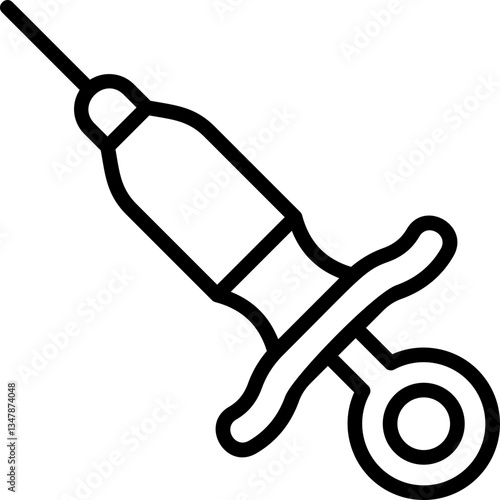 Syringe line icon