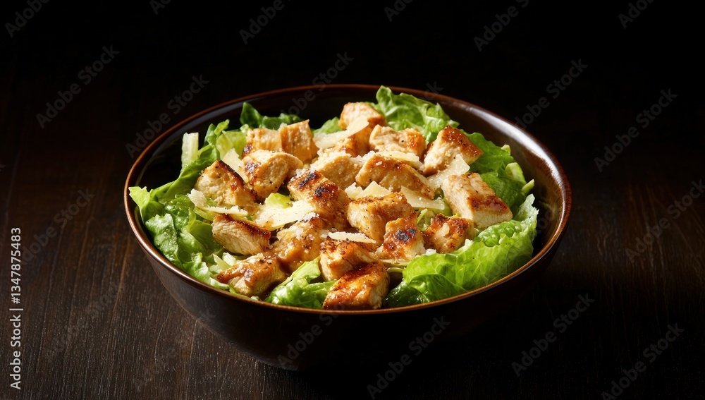 Delicious Grilled Chicken Caesar Salad in a Bowl Delicious Grilled Chicken Caesar Salad in a Bowl