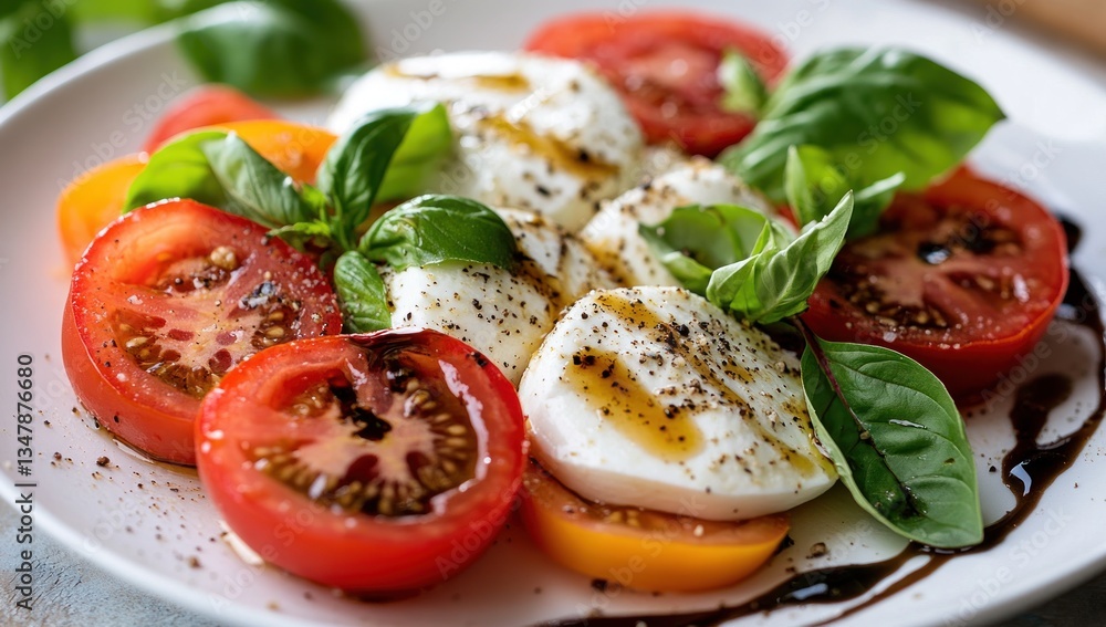 Delicious Caprese Salad: Fresh Mozzarella, Tomatoes, and Basil Delicious Caprese Salad: Fresh Mozzarella, Tomatoes, and Basil