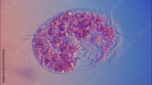 Hypotrich sp. Ciliate in fresh water-400x DIC microscope