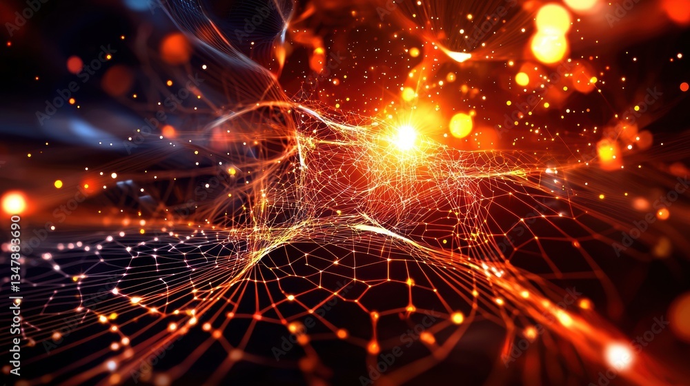 Fototapeta premium Abstract Digital Network Connection, Futuristic Technology, Data Science, Innovation, Computer Network Concept