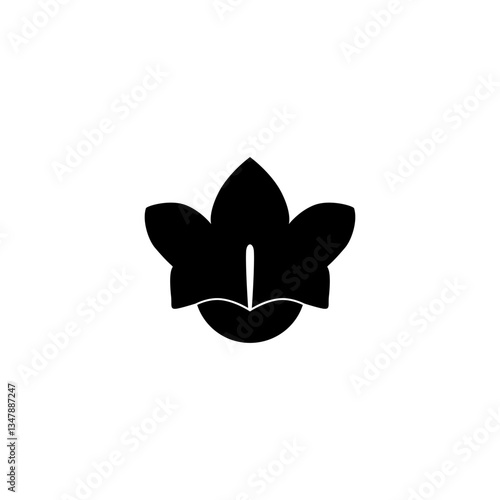 Silhouette of the Floral Emblem of Sweden, Swedish Bell, Campanula rotundifolia, Harebell, small bluebell, can use for Logo, Apps, Pictogram, Emblem, Ornate, Decoration, or Grpahic Design Element. 