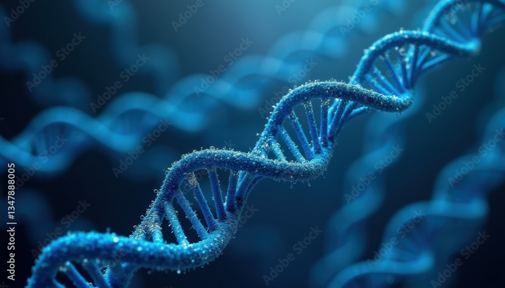 A 3D rendered illustration of DNA. Generative AI. A 3D rendered illustration of DNA. Generative AI.