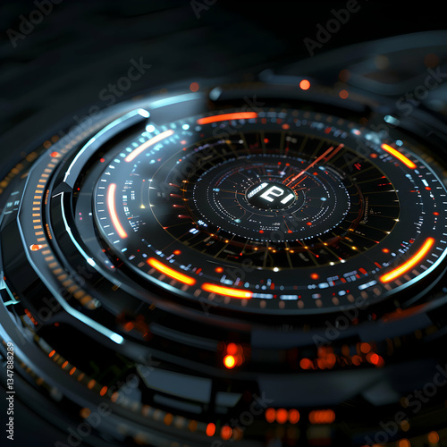 Wallpaper Mural Advanced Digital Watch with Glowing Interface and Sci-Fi Design Torontodigital.ca