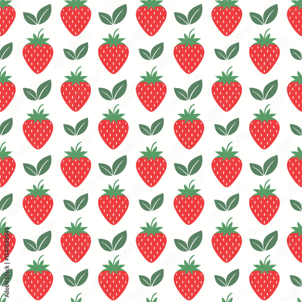Seamless strawberry pattern on white background vector illustration Seamless strawberry pattern on white background vector illustration