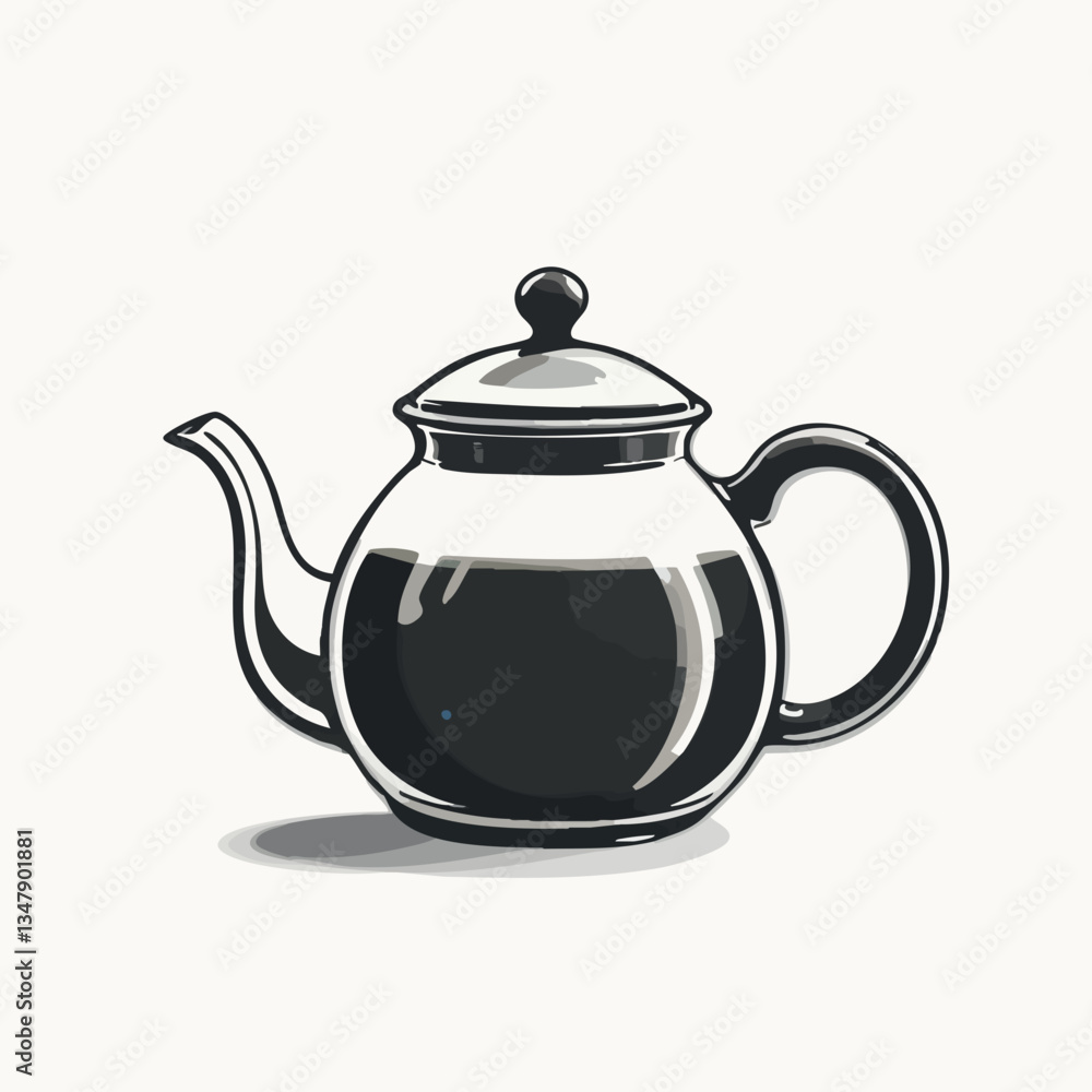 Glass Teapot Illustration Design. Vector image Glass Teapot Illustration Design. Vector image