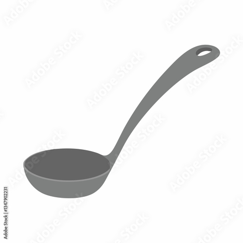 Gray Kitchen Ladle Vector Illustration. Vector image
