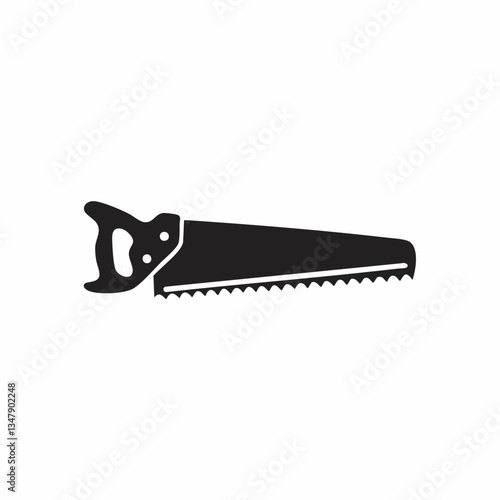 Hand Saw Icon Black Silhouette Vector Graphic. Vector image