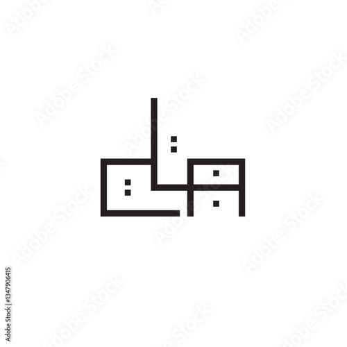 Simple line innovative real estate urban Letter CLA logo design vector template editable high resolution 