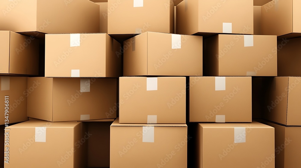 Cardboard Boxes Stack Warehouse Storage. Cardboard Boxes Stack Warehouse Storage.