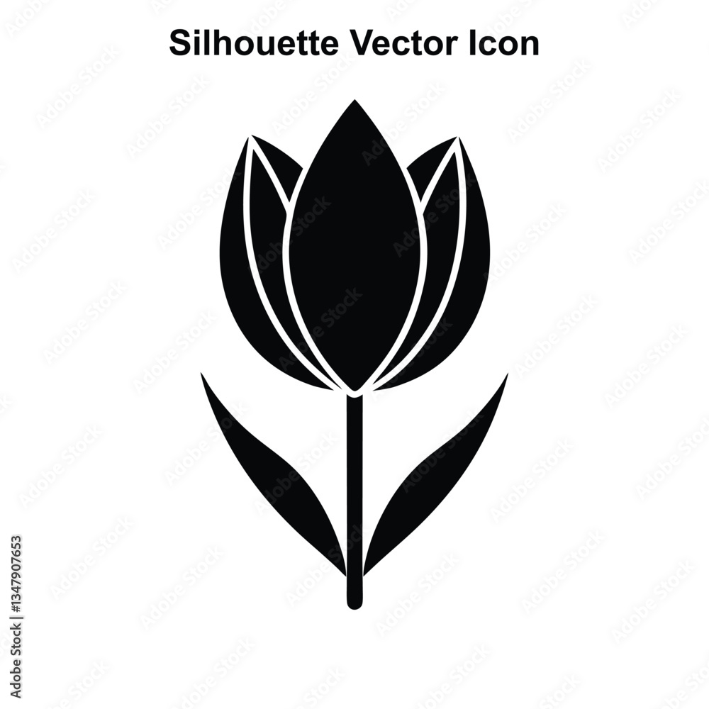 Black and white vector illustration of a floral plant Black and white vector illustration of a floral plant