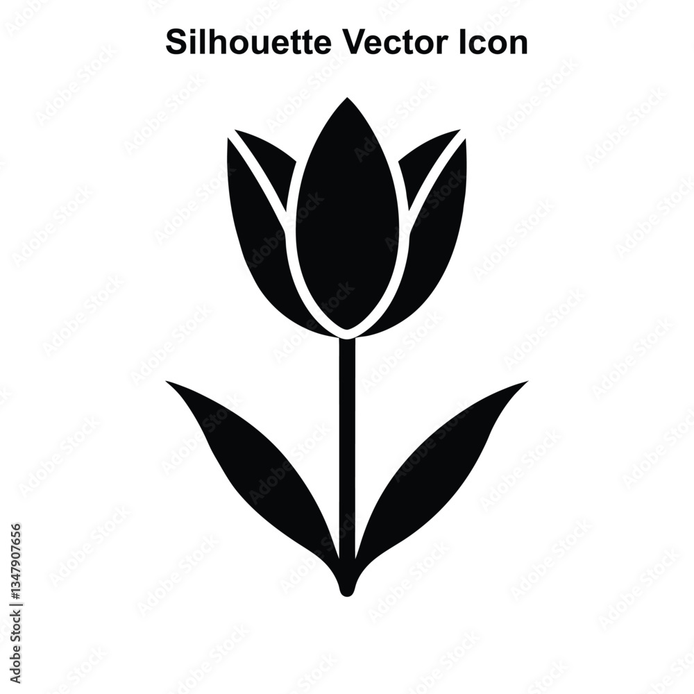 Black and white vector illustration of a floral plant Black and white vector illustration of a floral plant