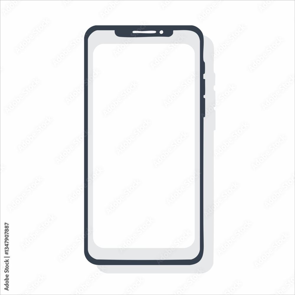 Smartphone Mockup with Blank Screen Vector Illustration. Vector image Smartphone Mockup with Blank Screen Vector Illustration. Vector image