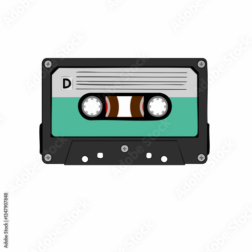 Vintage Audio Cassette Tape Illustration. Vector image