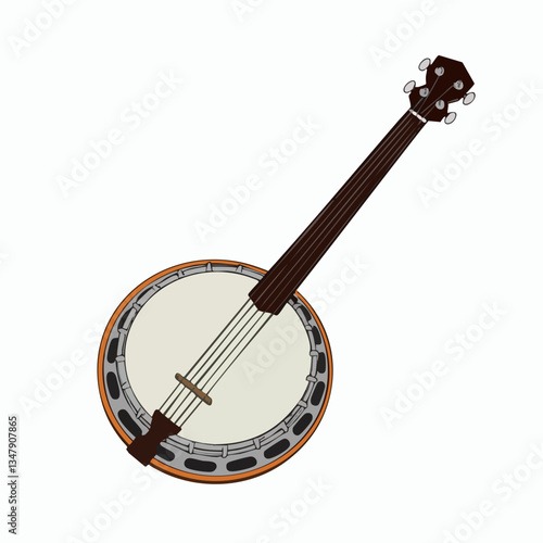Vector illustration of a banjo musical instrument. Vector image