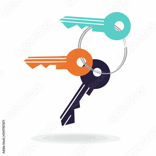 Three Keys on a Ring. Vector image