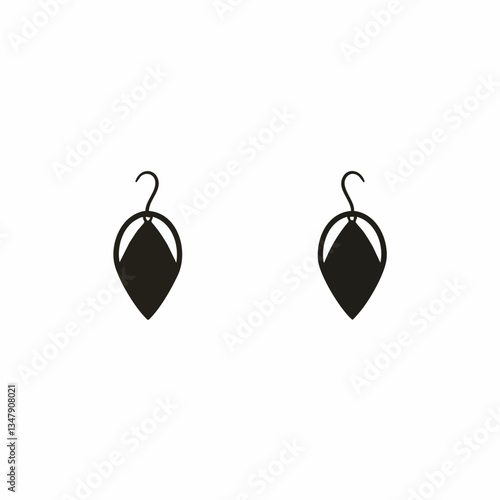 Pair of teardrop shaped earrings icon vector illustration. Vector image