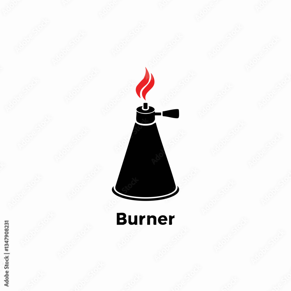 Obraz premium Flaming Burner Icon Vector Illustration. Vector image
