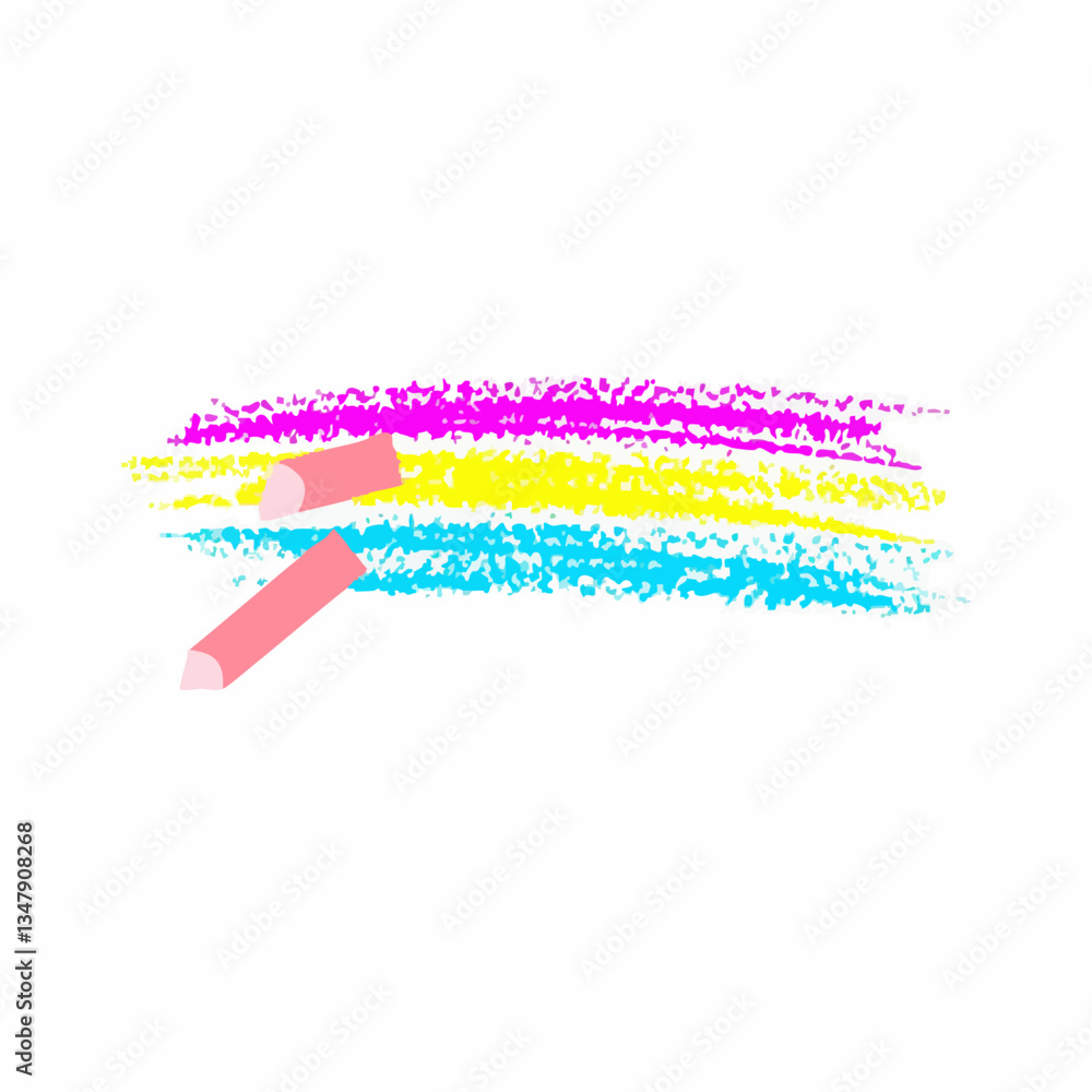 Fototapeta premium Colorful Crayon Strokes and Pieces. Vector image