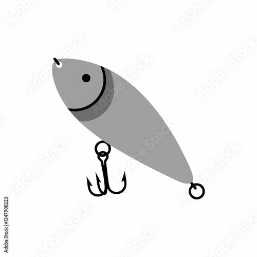 Fishing Lure with Triple Hook Illustration. Vector image