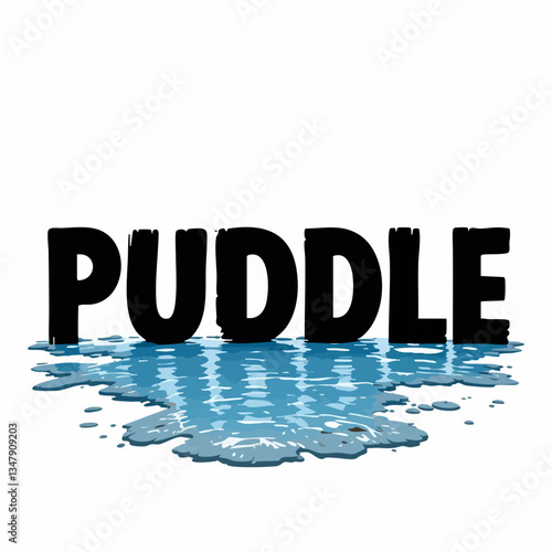 Puddle Reflection Graphic Illustration. Vector image
