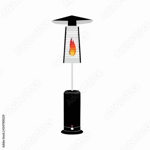 Outdoor Patio Flame Heater Illustration. Vector image