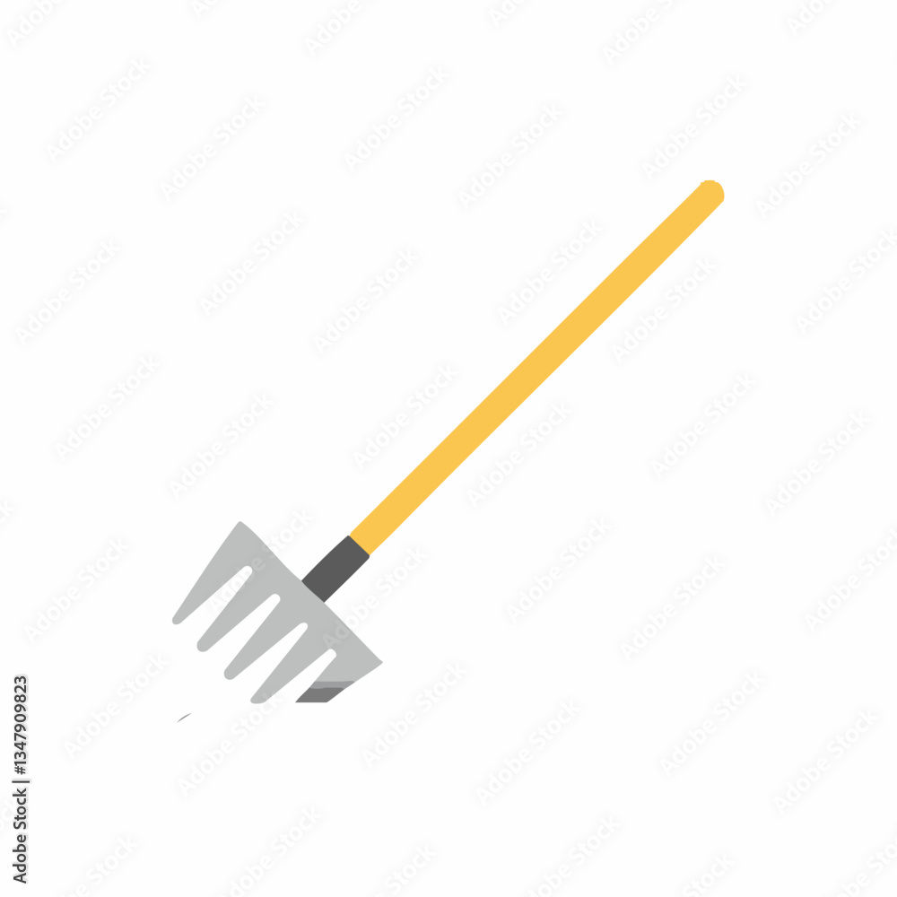 Gardening Hand Rake Tool Icon Illustration. Vector image Gardening Hand Rake Tool Icon Illustration. Vector image