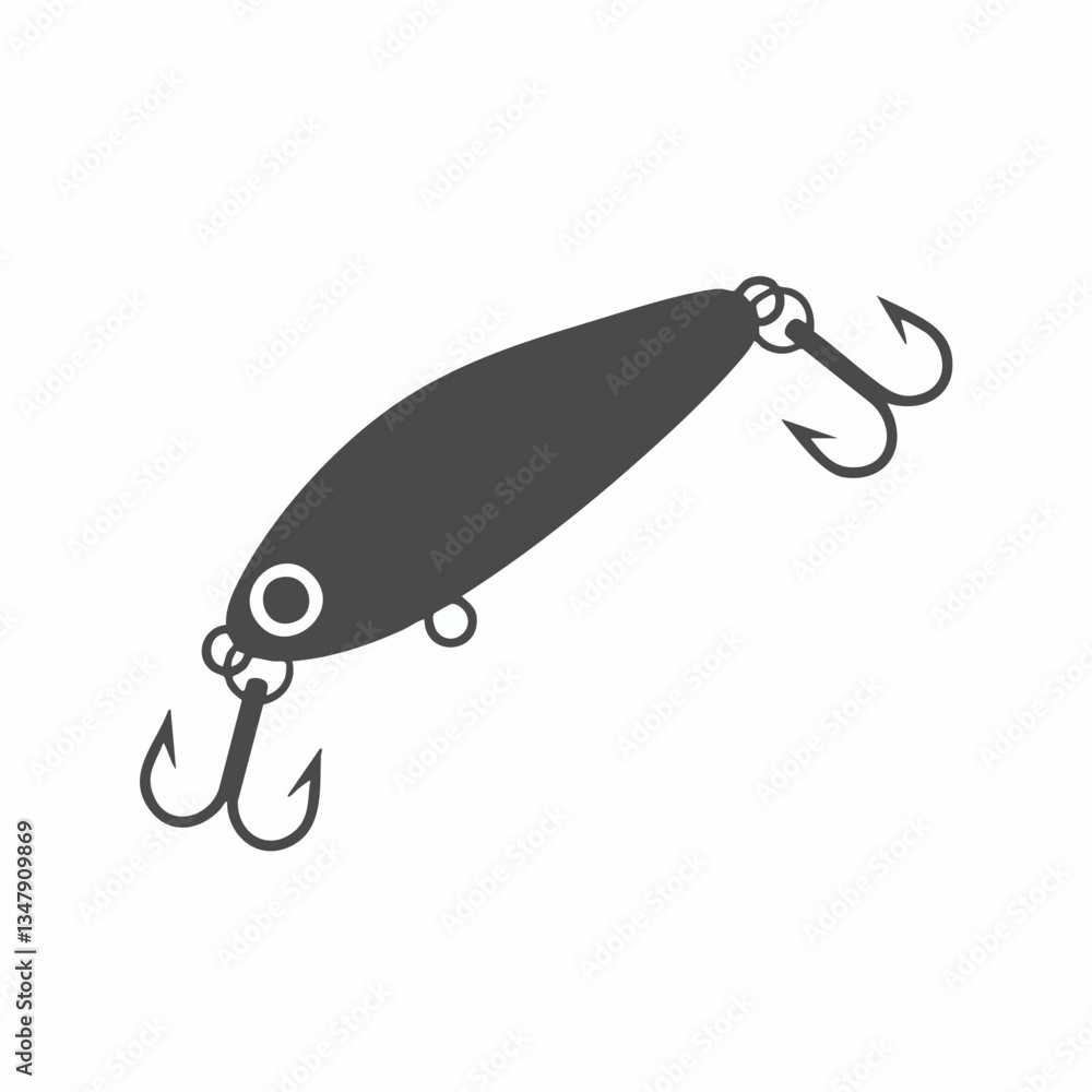 Fishing Lure with Triple Hooks Icon Vector Illustration. Vector image Fishing Lure with Triple Hooks Icon Vector Illustration. Vector image