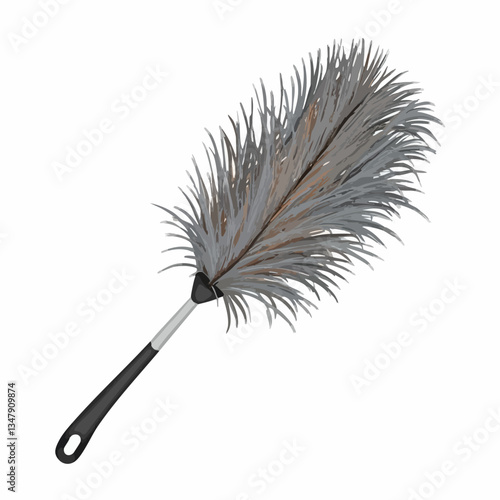 Feather Duster Cleaning Tool Illustration. Vector image