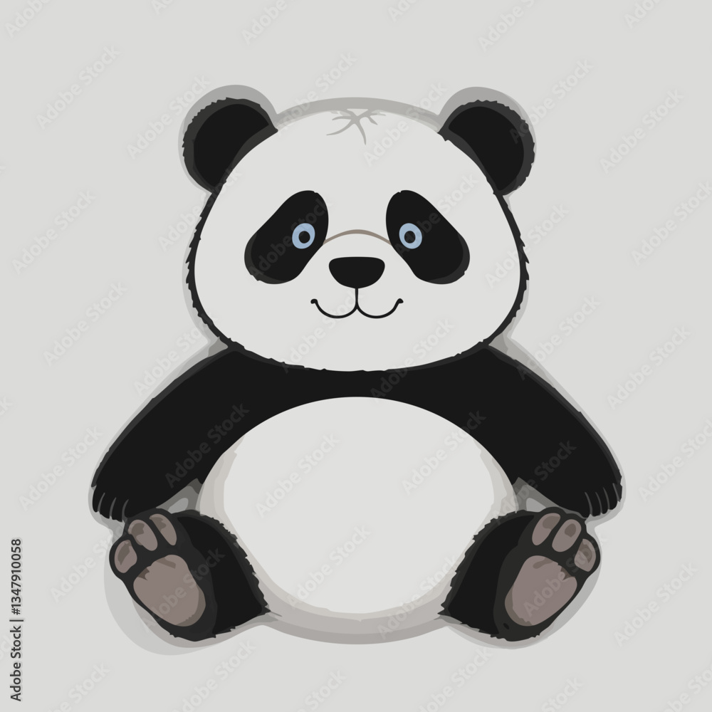 Naklejka premium Cute Panda Bear Cartoon Illustration. Vector image