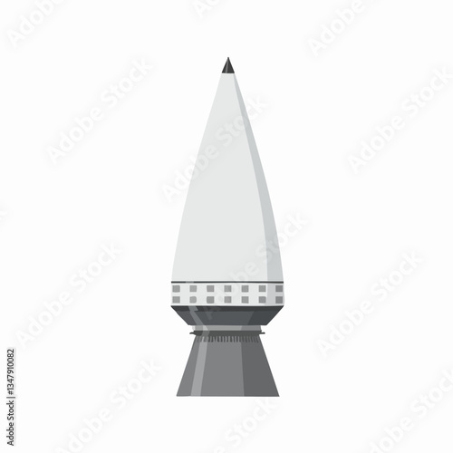 Conical Shaped Spacecraft Design Vector Illustration. Vector image