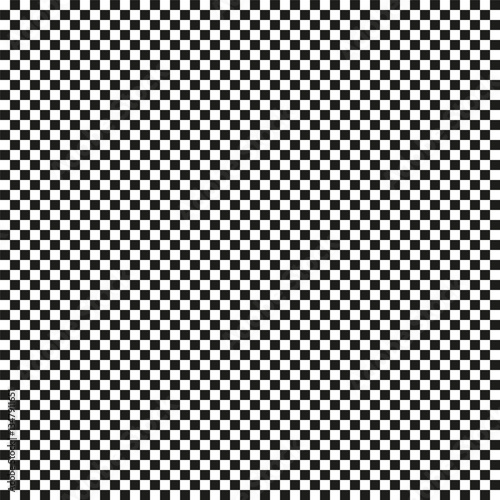 Tiny checkerboard pattern. Black white seamless. Geometric square texture. Optical grid vector.