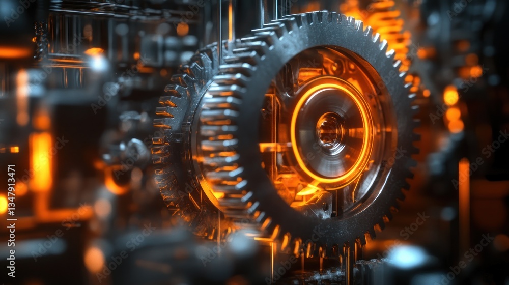 Intricate Gears: A Symphony of Metal and Light Intricate Gears: A Symphony of Metal and Light