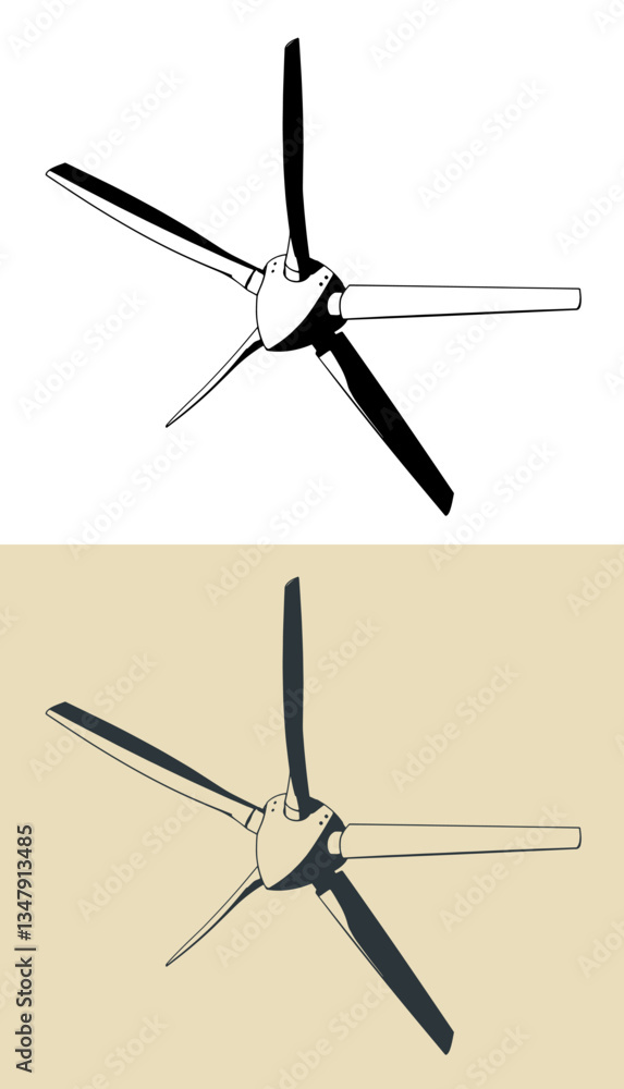 Turboprop-engine propeller illustrations Turboprop-engine propeller illustrations