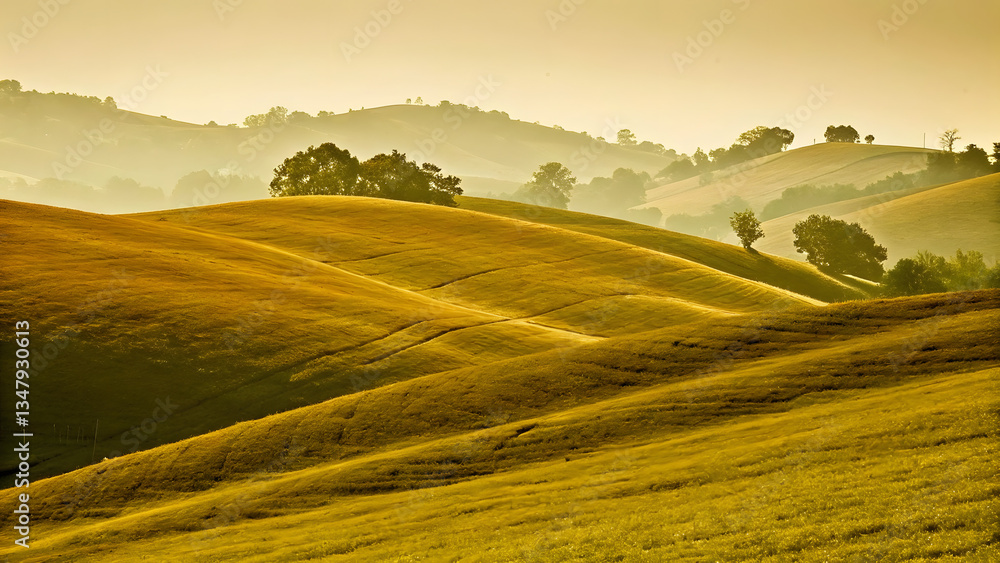 Obraz premium Landscape is defined by contours shapes of a g