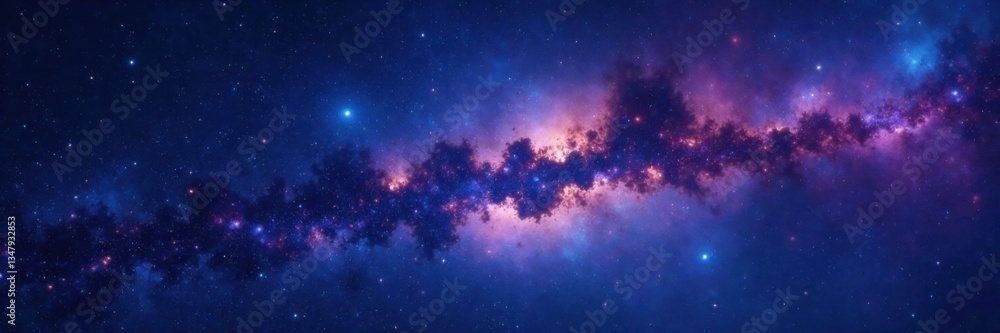 Obraz premium Celestial night sky with stars and galaxy background , cosmos, galaxy