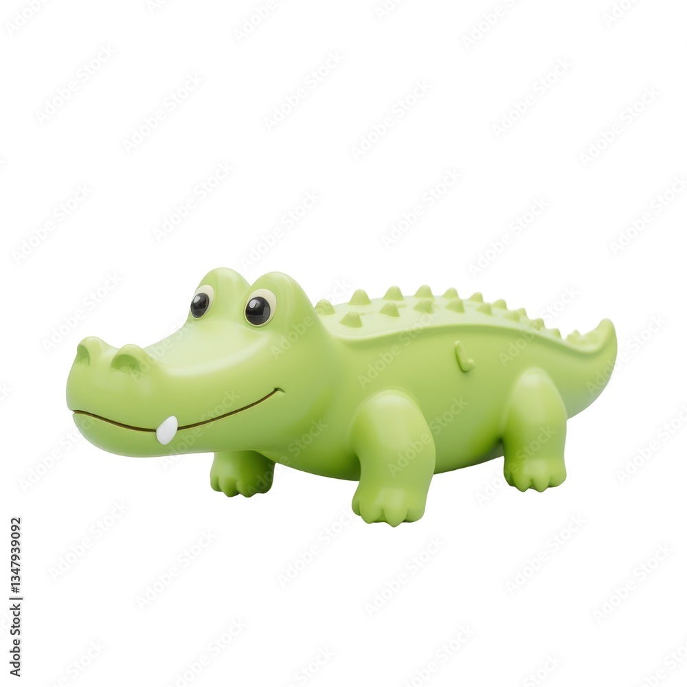 Naklejka premium Stylized crocodile illustration vibrant colors fun object scene playful design